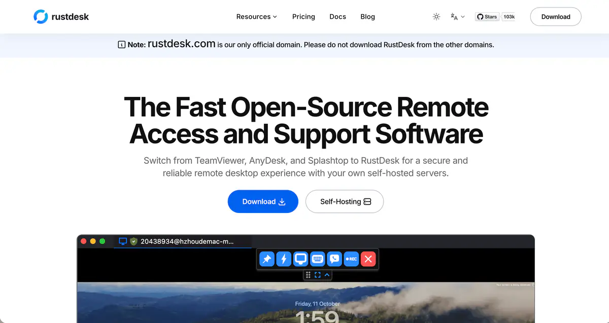RustDesk Interface
